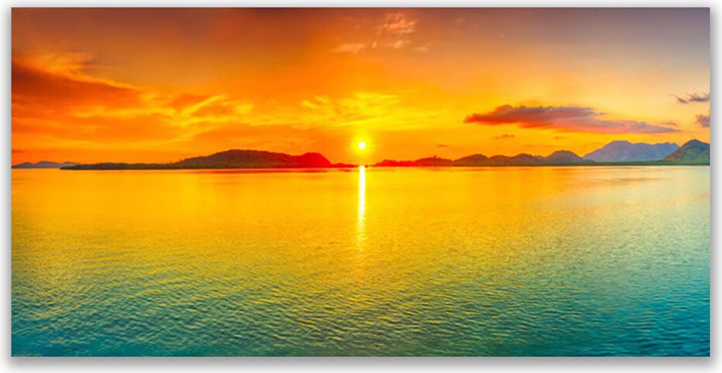 Küchenrückwand aus Glas 120x60cm Spritzschutz Meer Sonne Landschaft