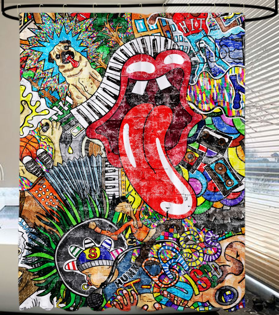 SANILO® Duschvorhang Graffiti 180 x 200 cm Produktbild 