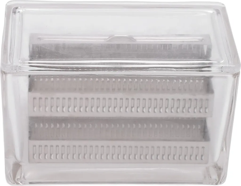 Cuvette de coloration en verre avec couvercle pour 60 lames de labo