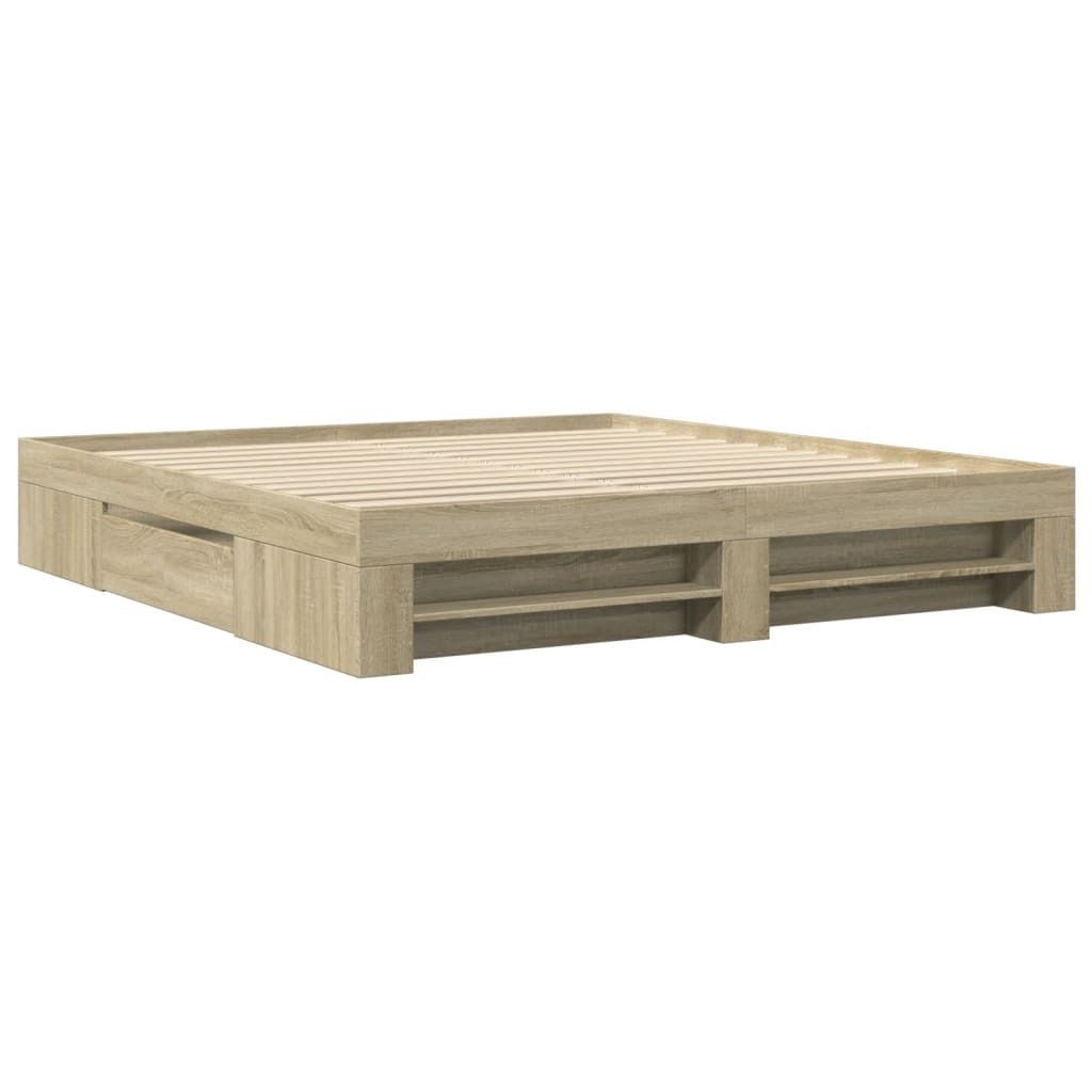 Bettgestell ohne Matratze Sonoma-Eiche 180x200 cm Holzwerkstoff