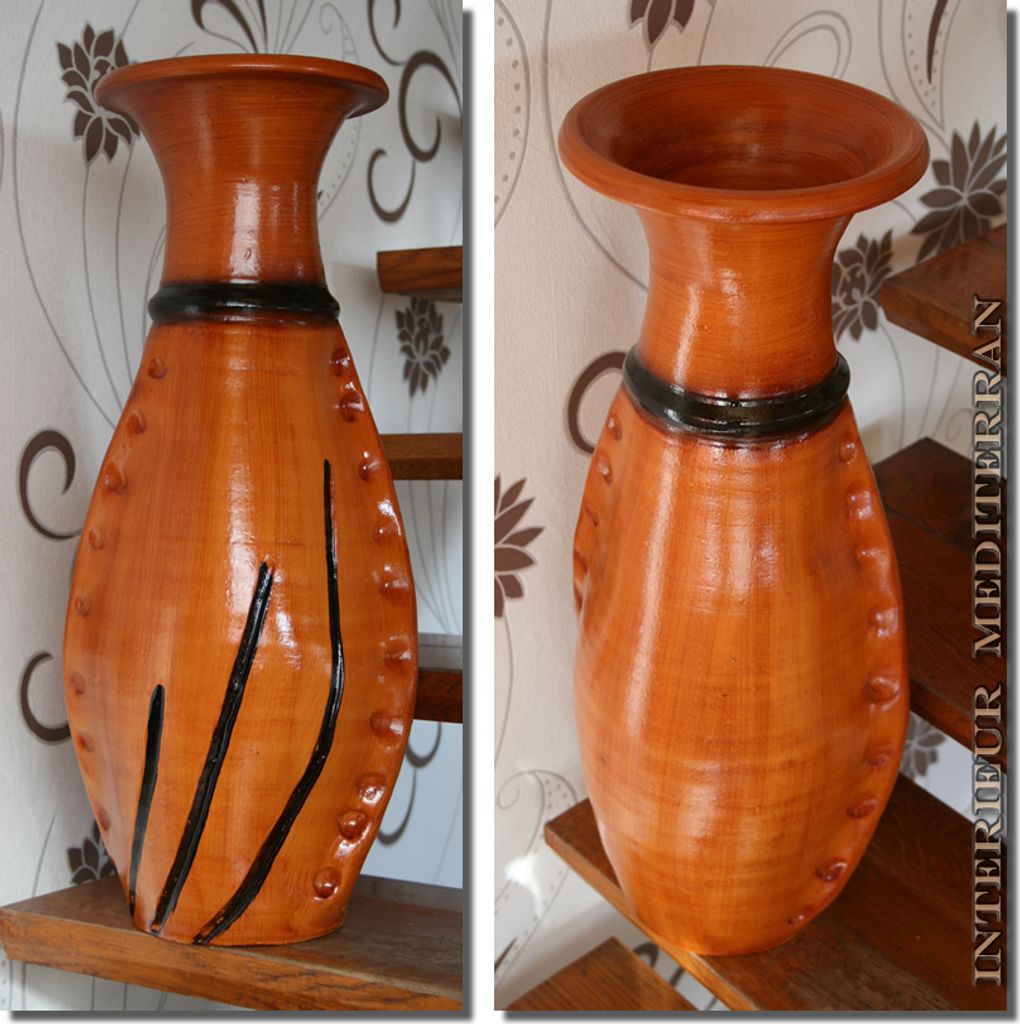 BODENVASE "ALGARVE I" Muster Nr. 2 - Größe: ca.70 CM Hellbraun