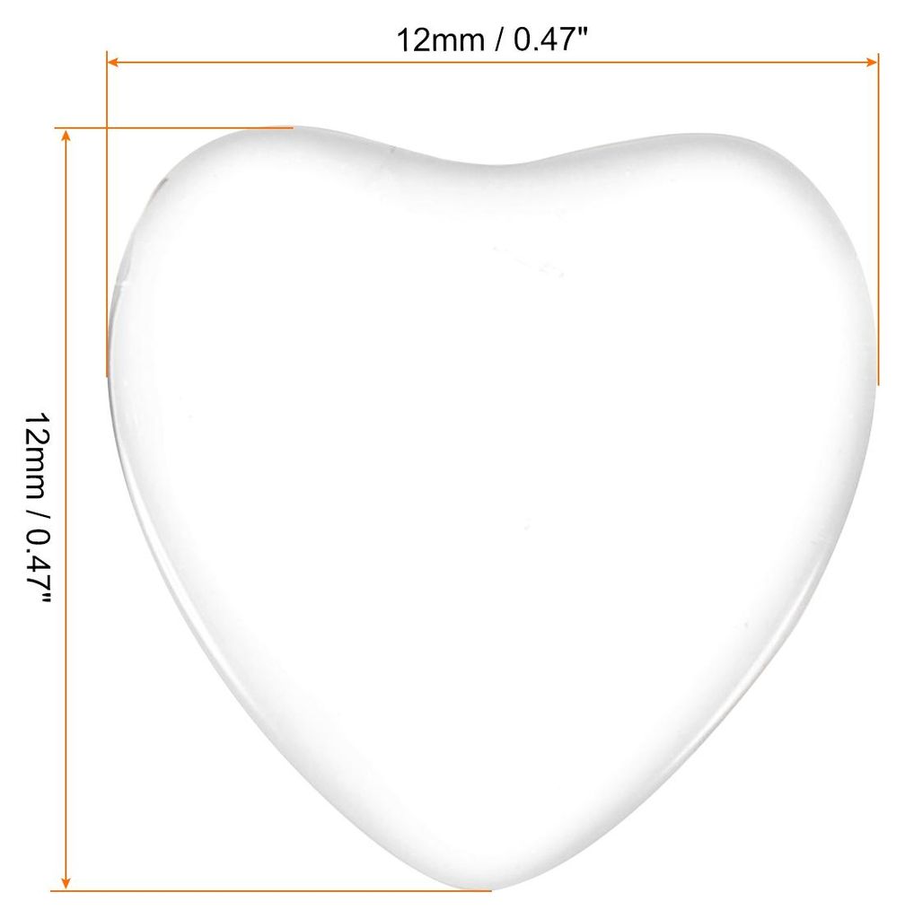 Durchsichtig Glas Cabochons 100Stk 12x12mm Herzf?rmige Glas Kuppel Kacheln fš¹r Foto Anh?nger Schmuck Herstellung Klar