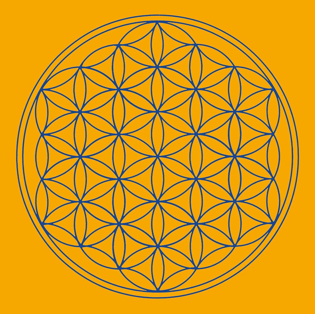 Leinwanddruck "Blume des Lebens" Sakral-Chakra orange 20x20cm