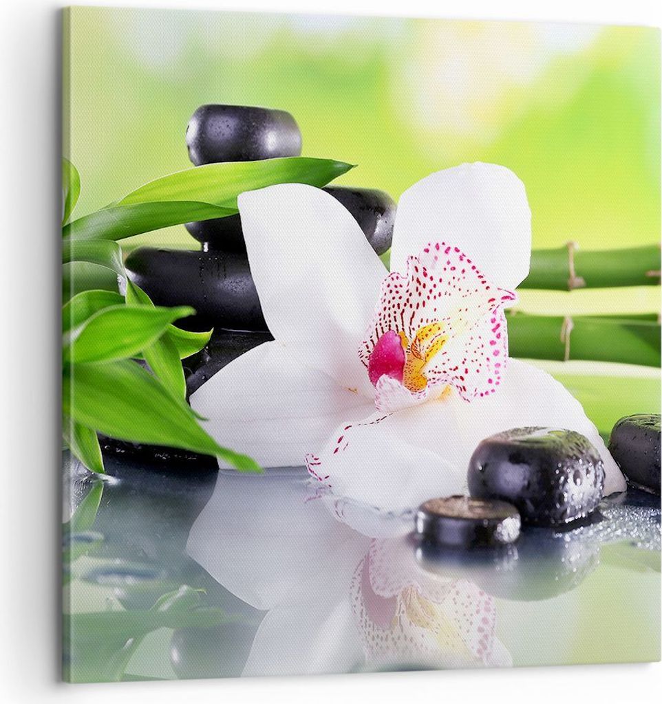 Bild auf Leinwand - Leinwandbild - blume orchidee - 60x60cm - Wand Bild - Wanddeko - Wandbilder - Leinwanddruck - Bilder - Kunstdruck - Wanddekorat...