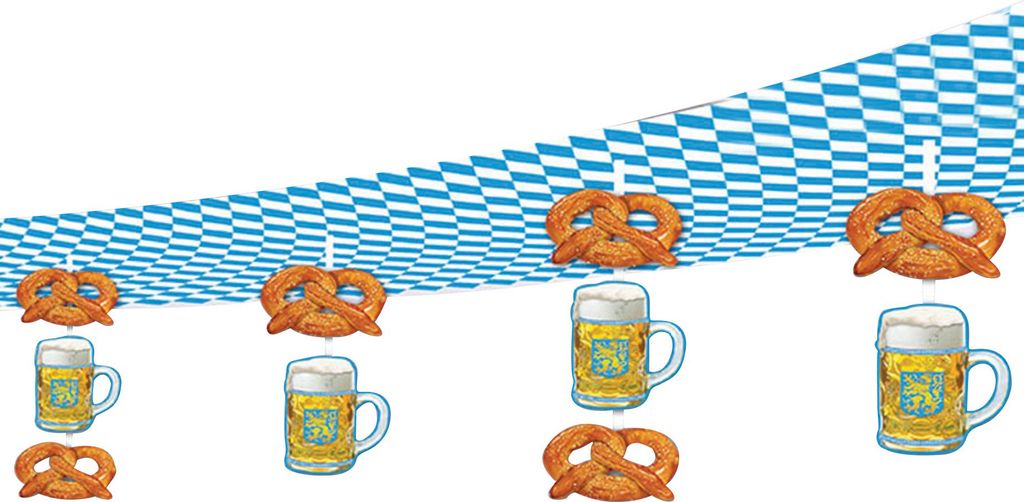 Hängedeko Bier und Brezeln braun-gelb 2,45m - Einheitsgröße Produktbild 