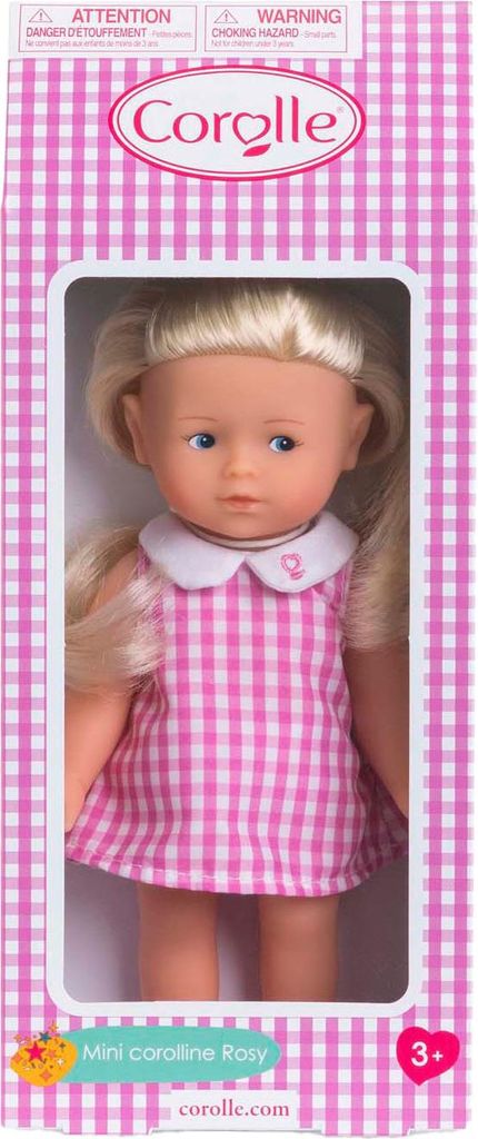Corolle Babypuppe Mini Corolline Rosy mit rosa kariertem Kleid Puppe