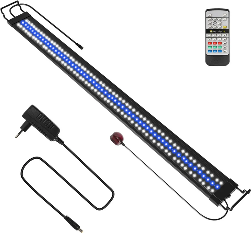 Yakimz LED Illuminazione dell'acquario Lampada dell'acquario RGB Serbatoio di pesce Luce di superficie scalabile con telecomando, 120-150CM