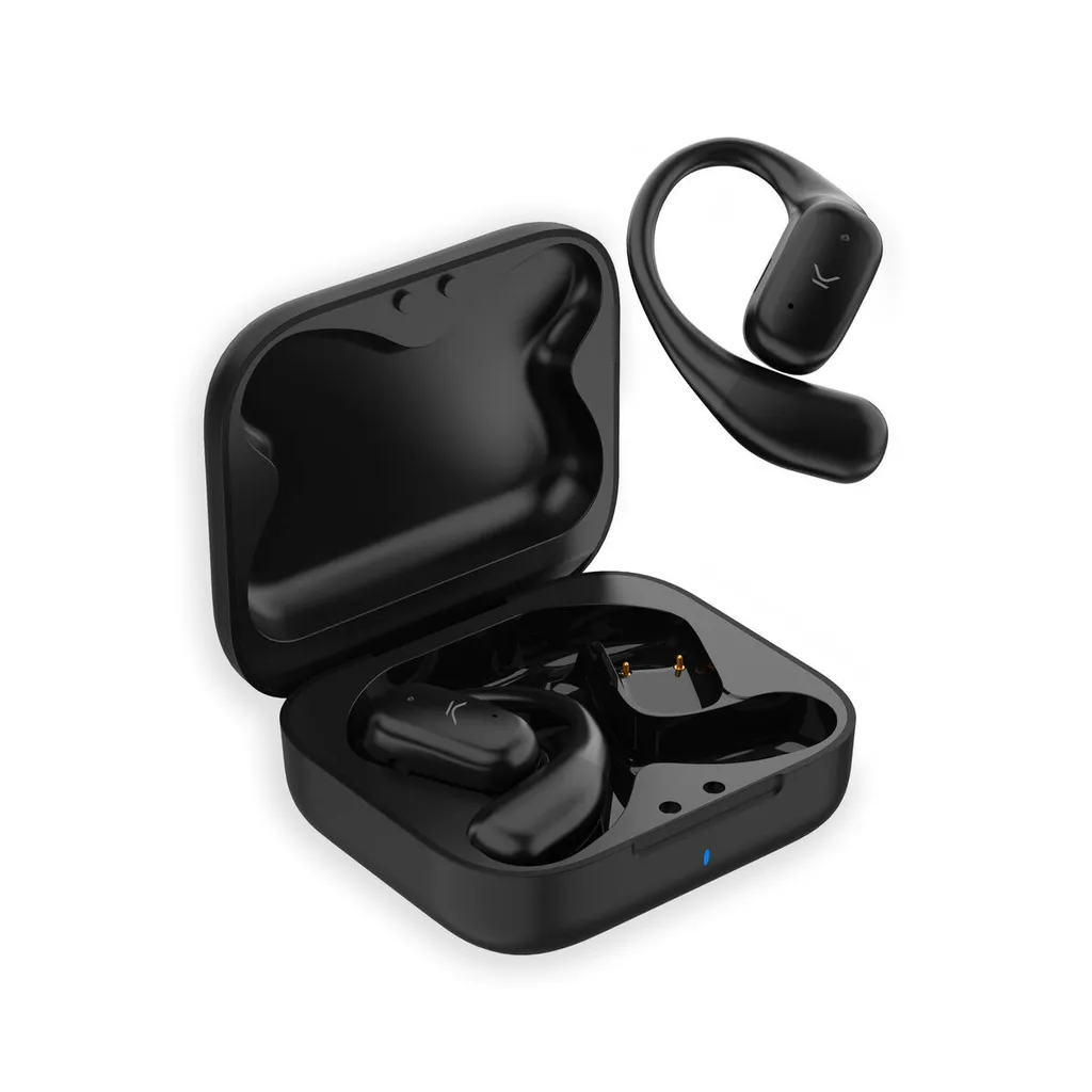Ksix Cosmos Casque Sans Fil Open Ear Noir Autonomie 24h Tactile