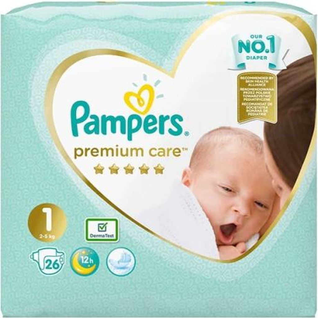 Pampers Premium Care Taille 1, 26 couches, 2kg-5kg Image du produit 