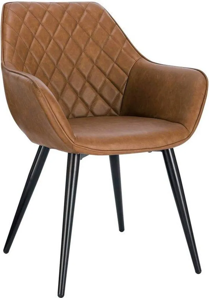 Chaise longue de table ergonomique en cuir marron pour salle à manger