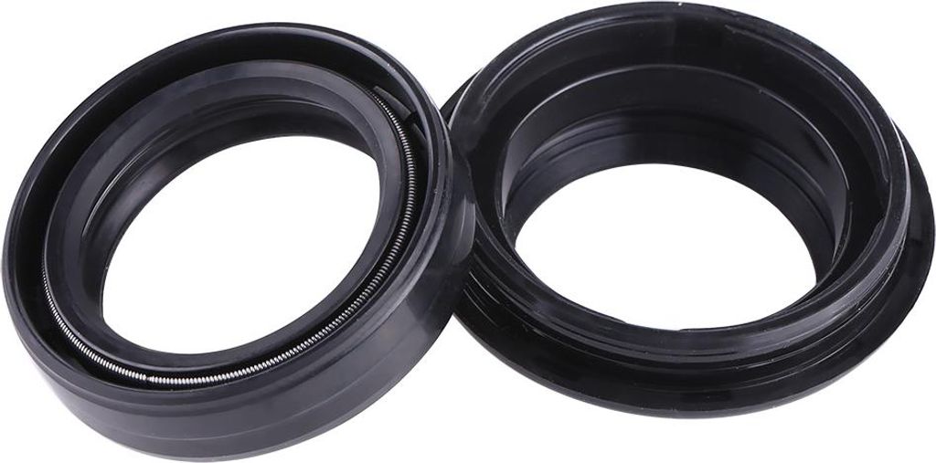 Vordergabelöl Dichtung, Staubstaubset Long Langlebigkeit wasserdichtes Gummi -2pcs/Set staubfester Verschleißfestigkeit für Motorräder Trikes E...