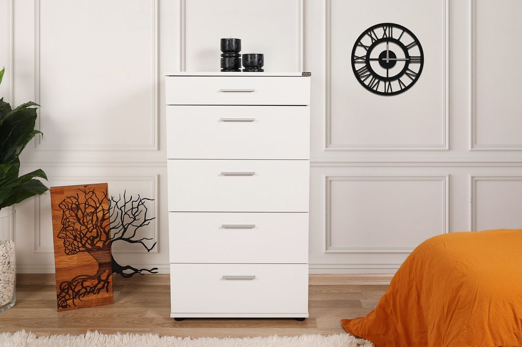 Skye Decor, SFN- SFNADR, Weiß, Kommoden, 108x60x44 cm, 100% Melaminbeschichtete Partikelplatte