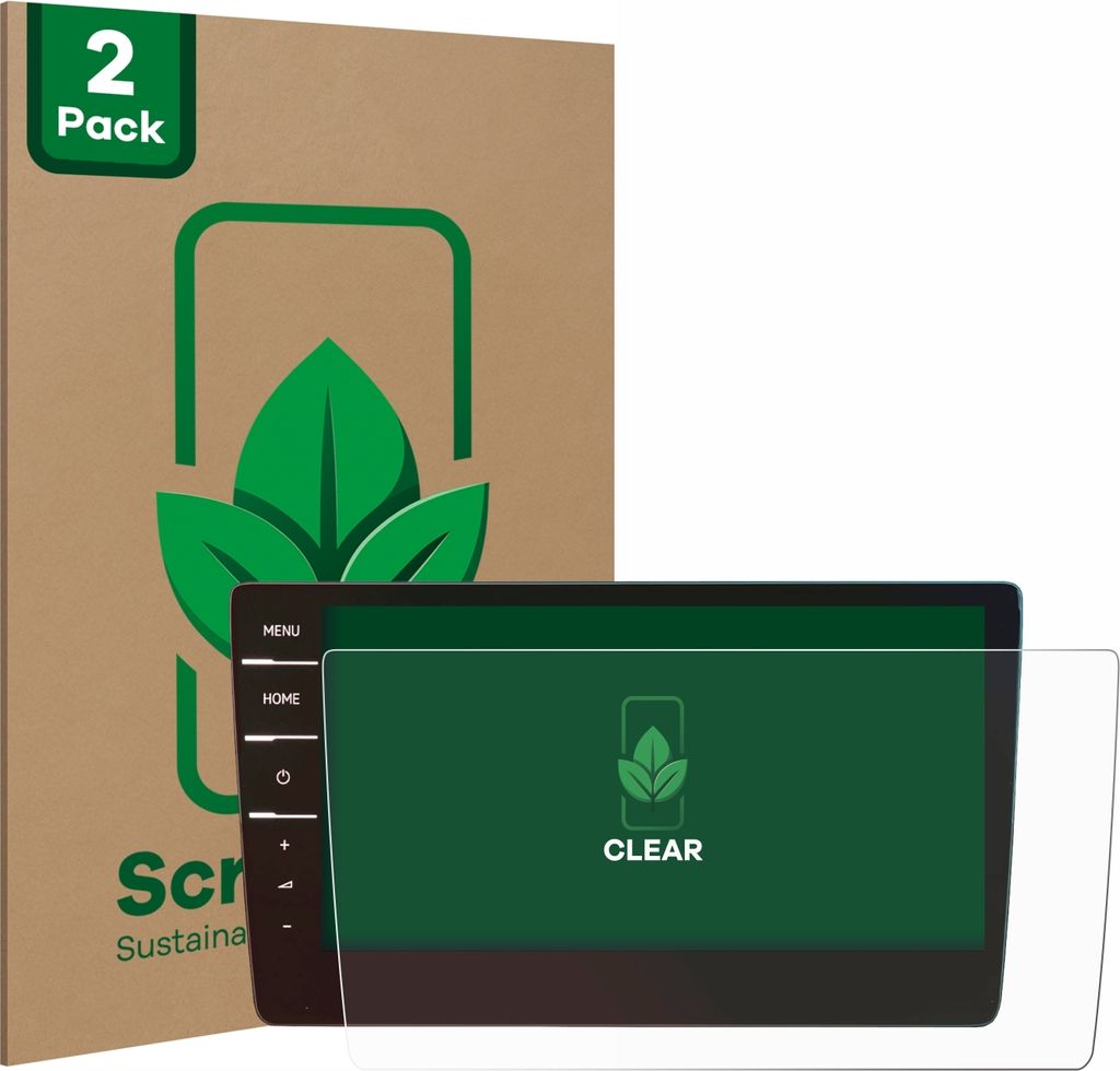 2x ScreenLeaf Schutzfolie für Volkswagen Touran 2019 Discover Pro 9.2" 2019 nachhaltiger Displayschutz Display Schutz Folie Klar Transparent