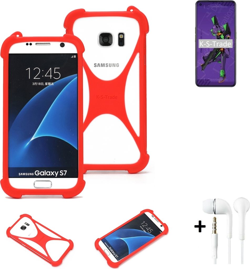 Handy-hülle + Kopfhörer kompatibel mit Oppo Reno Ace 2 EVA Schutz-hülle Bumper Silikon Schutz Hülle Cover Case Silikoncase Silikonbumper TPU