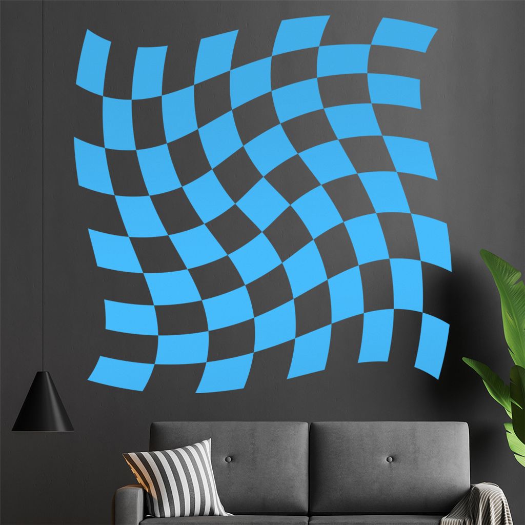 Karo verdreht Wandtattoo in 6 Größen - Wandaufkleber Wall Sticker - Dekoration, Küche, Wohnzimmer, Schlafzimmer, Badezimmer