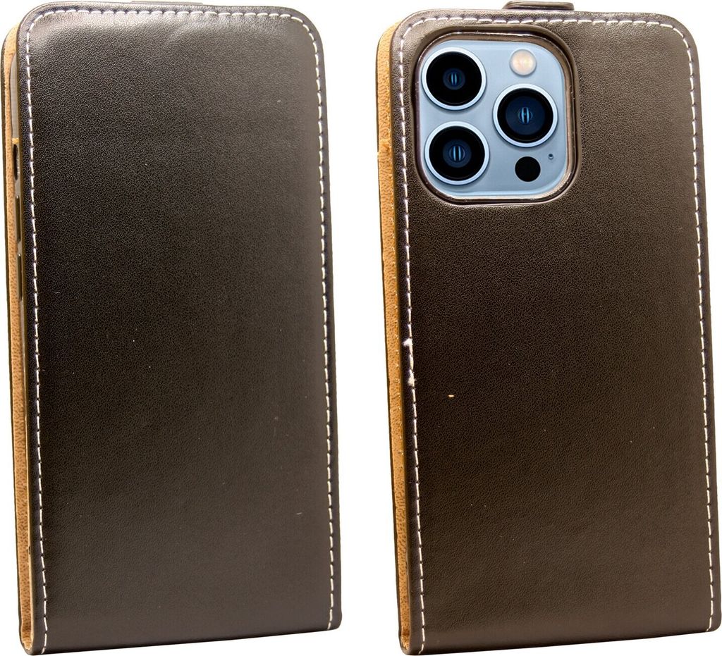 cofi1453 Flip Case kompatibel mit iPhone 13 Pro Max Handy Tasche vertikal aufklappbar Schutzhülle Klapp Hülle Schwarz