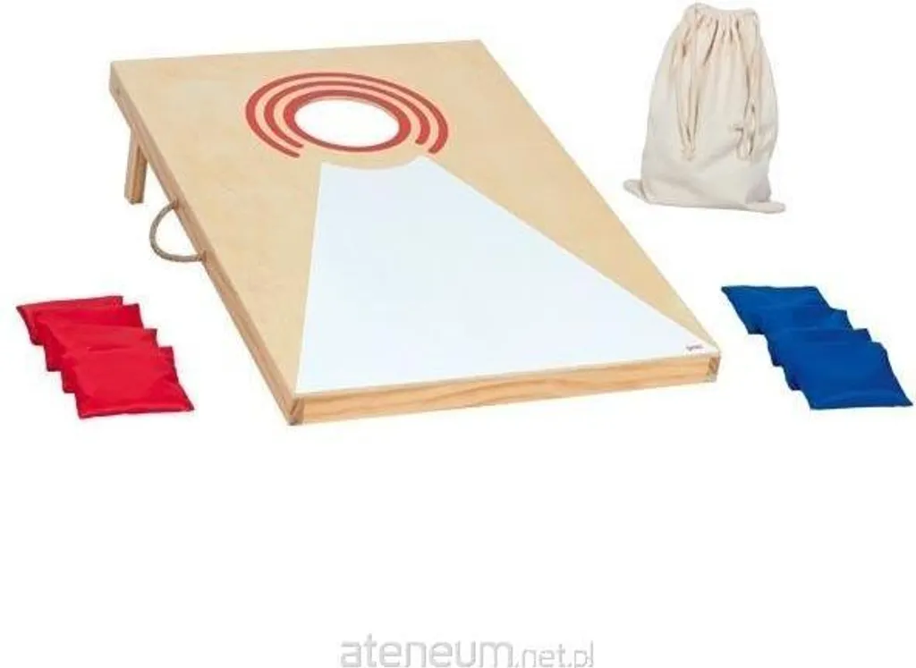 Jeu de Cornhole Classique 55x90x9cm - Planche de Lancer en Bois Robuste