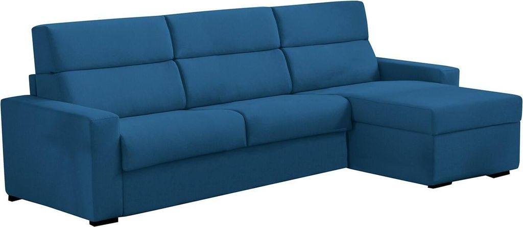 Vigonovo - Feste Ecksofa, 280x160 cm blau, abziehbar Italy