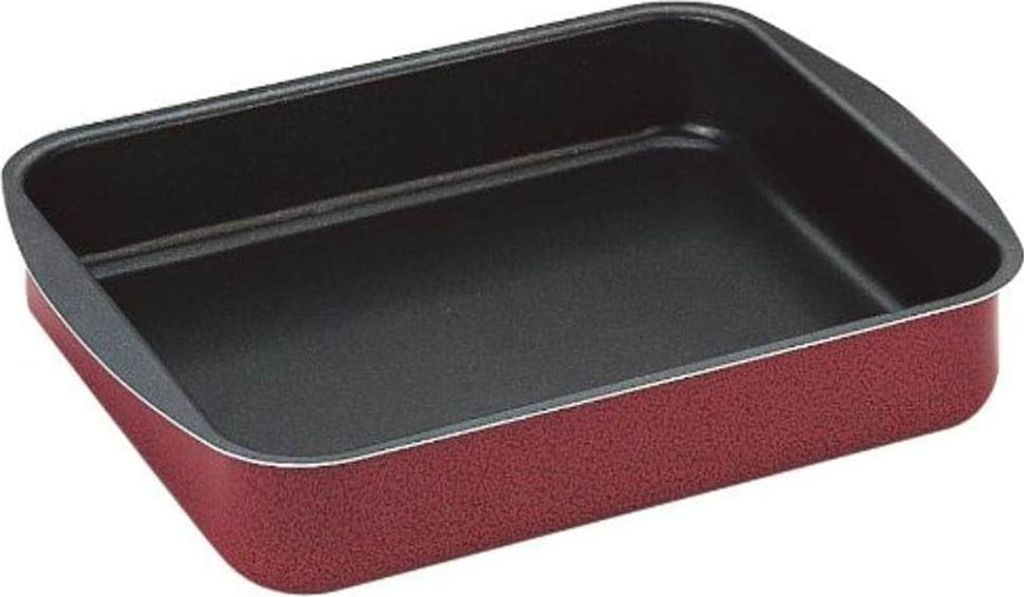 Bratpfanne 40x33x7 cm Aluminium Rot - Große Venus-Pfanne mit Deckel