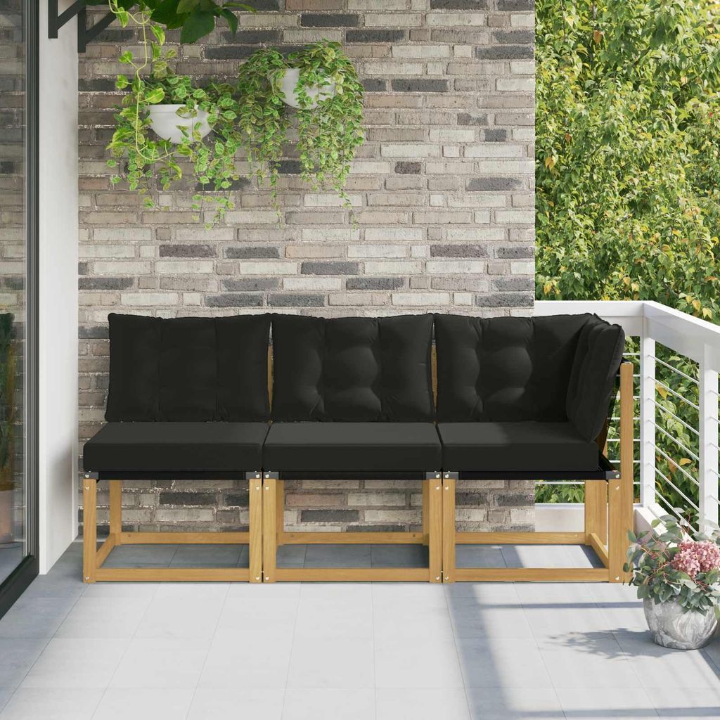 Möbel Outdoor Mittel- und Ecksofa mit Kissen 3 Stück WeißGartenstühle - Gartenstühle c8611