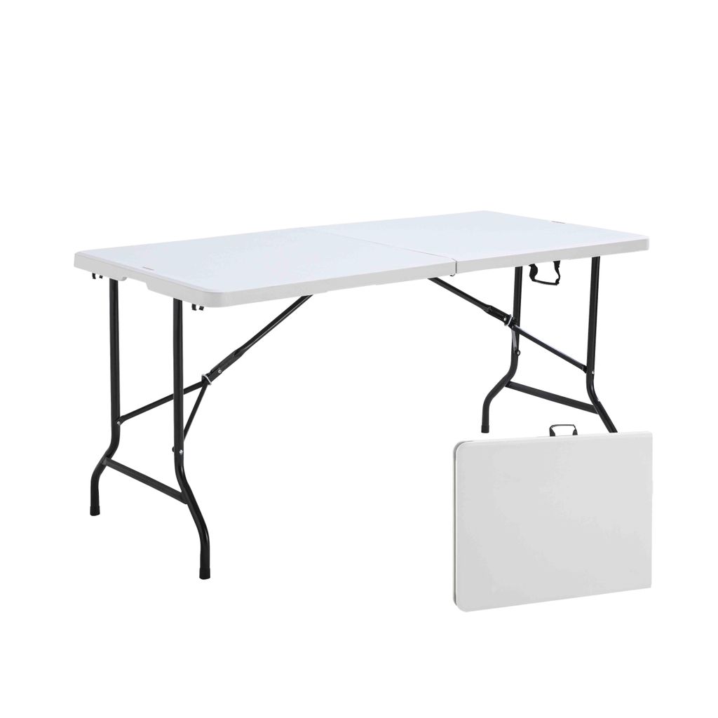 Weißer Klapptisch in 152 x 70 x 74 cm Weiß - Oviala REKKEM