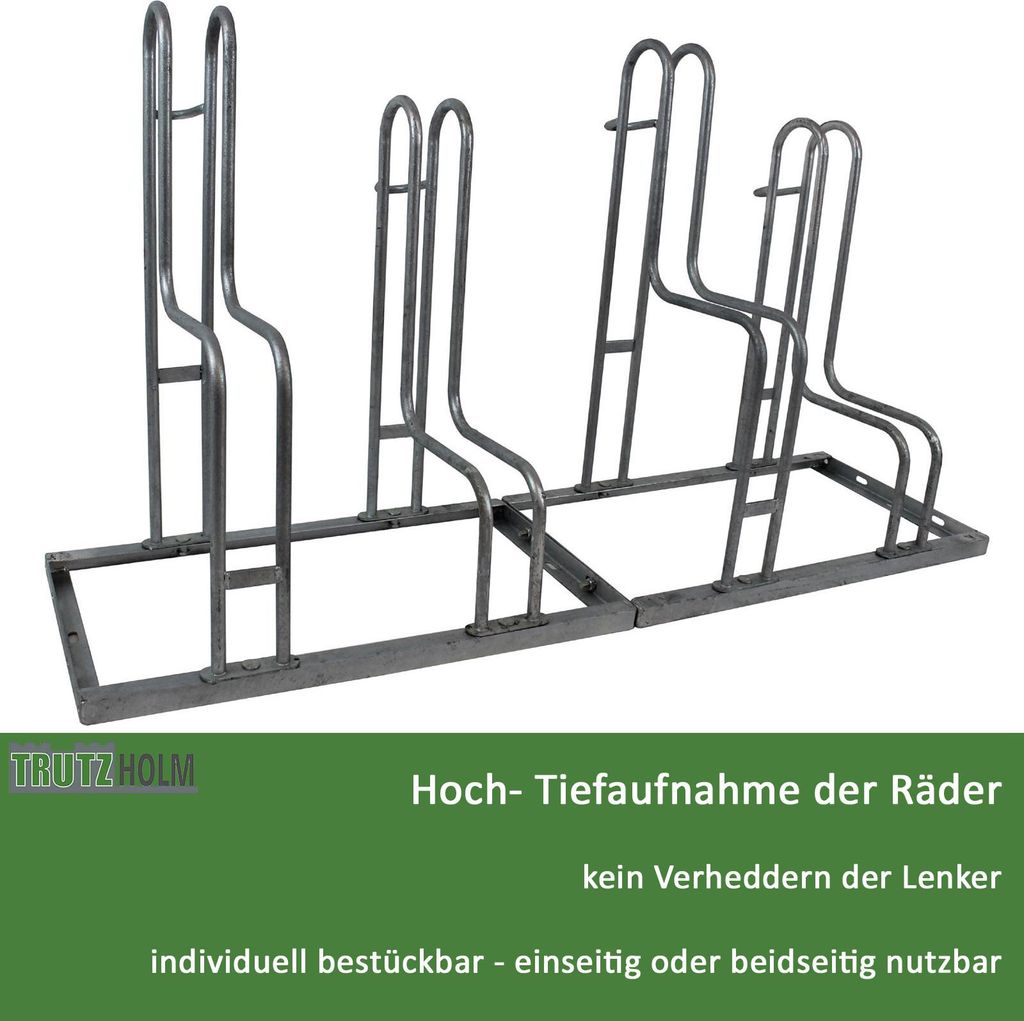 Fahrradständer für 4 Fahrräder höhenversetzt 140 x 75,5 cm Produktbild 