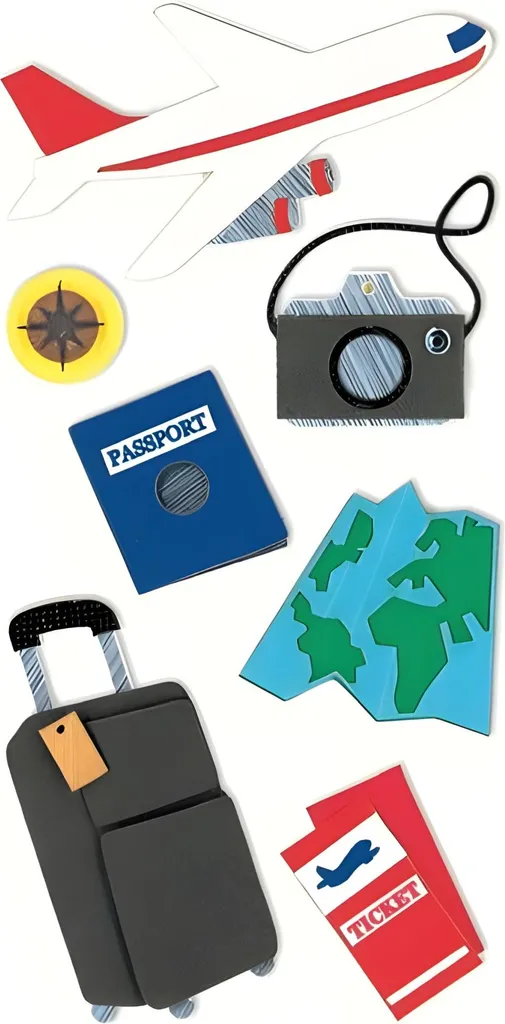 Décoration Voyage Facile pour Album Photo Stickers Heyda 7,5 x 16,5 cm