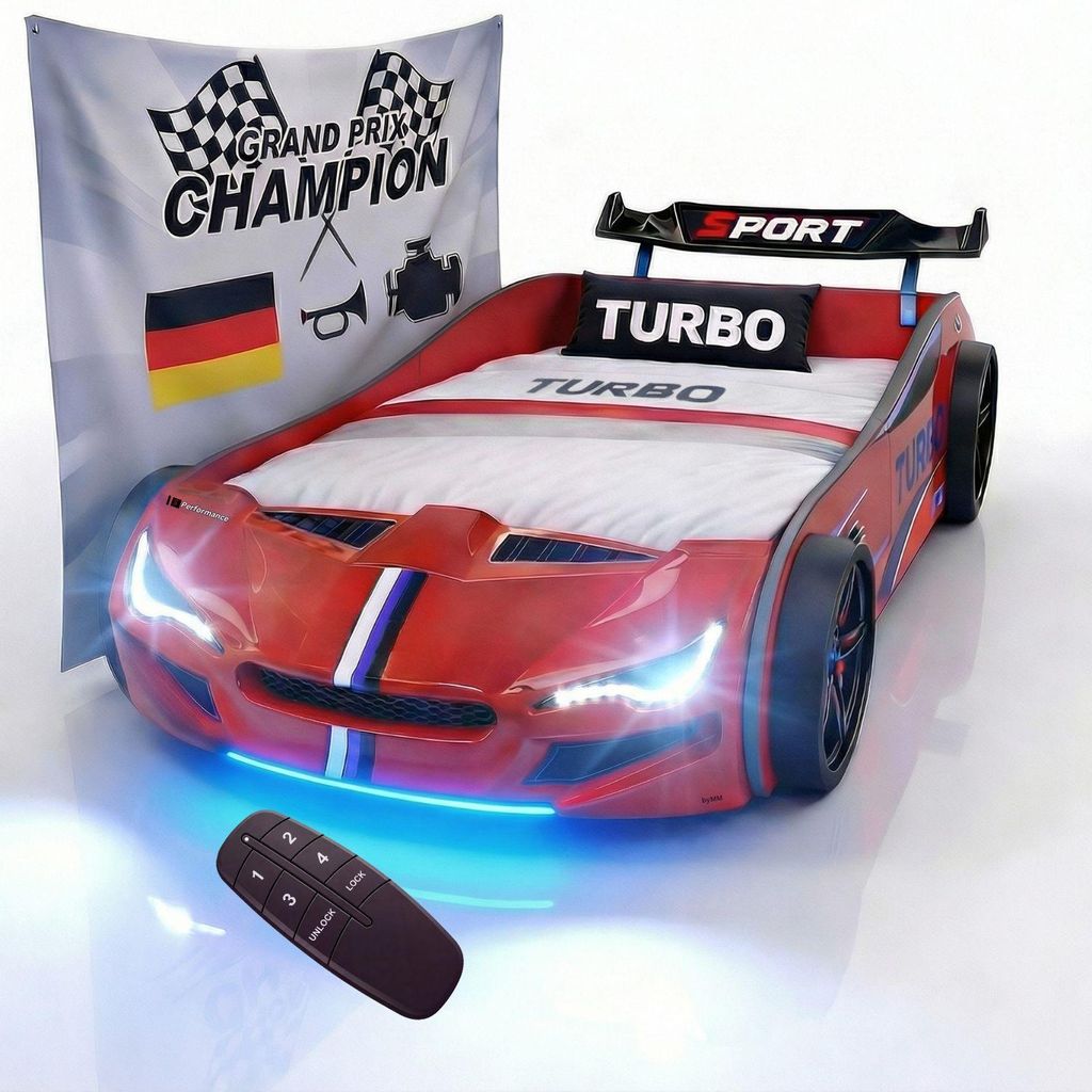 Autobett GTE Kinderbett im Rennwagen-Design mit Lattenrost Produktbild 