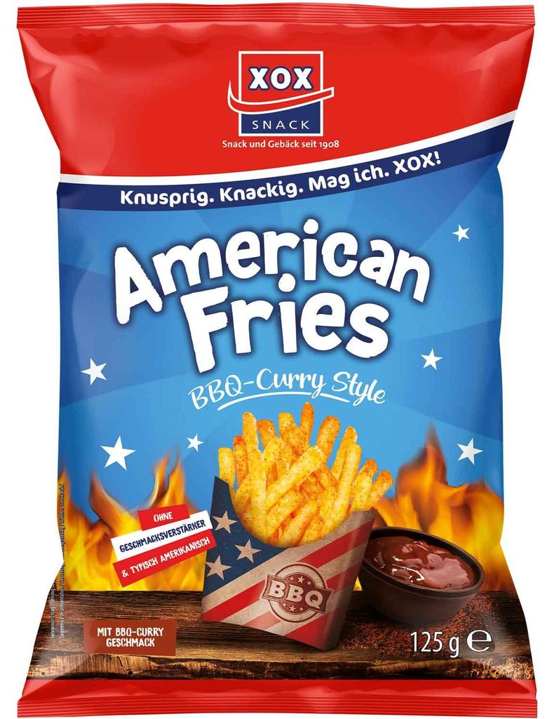 XOX American Fries BBQ-Curry Style 125g Produktbild 