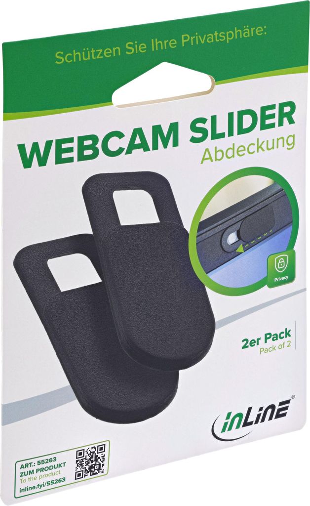INLINE Webcam Slider Abdeckung schwarz 2er Pack Produktbild 