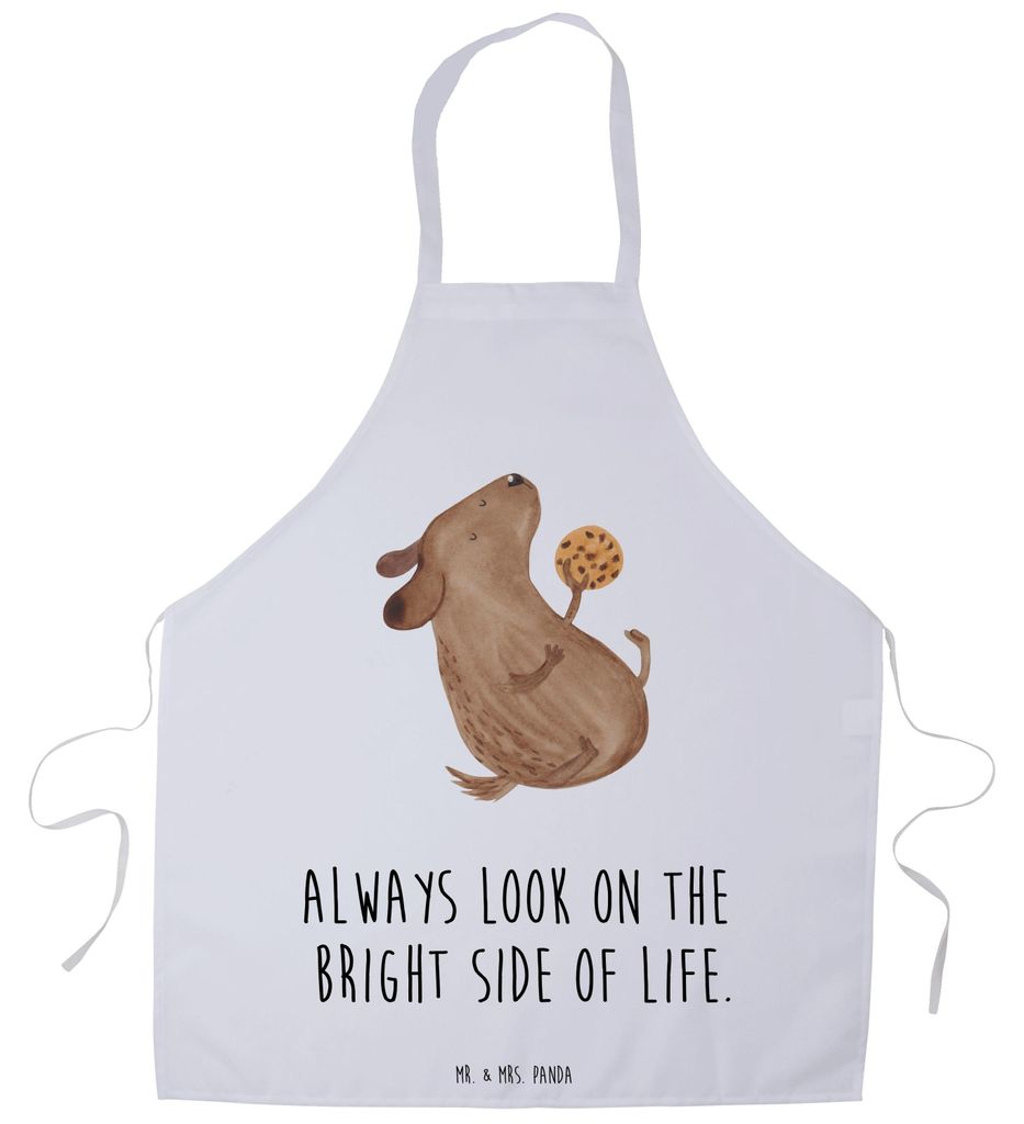 Mr. & Mrs. Panda Schürze Hund Keks - Weiß - Geschenk, Küchenschürze, Hundeleckerli, Sprüche, Grillmeister-Schürze, Hundekekse, Optimistisch, ...