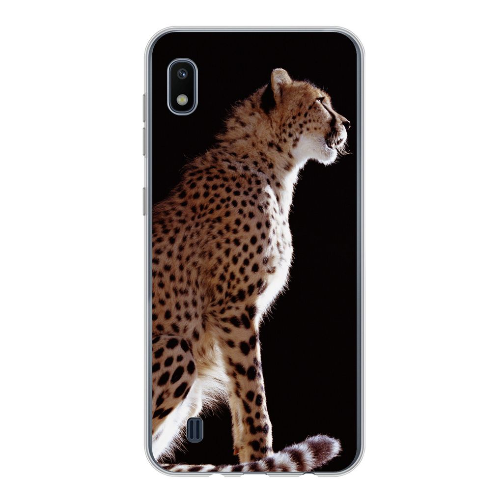MuchoWow Handyhülle Schutzhülle Hülle für Samsung Galaxy A10 Gepard - Tiere - Licht Silikon Softcase Handy Hülle - Schutzhülle