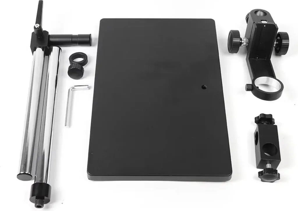 Support pour microscope à bras pivotant en acier noir réglable 50cm - 5