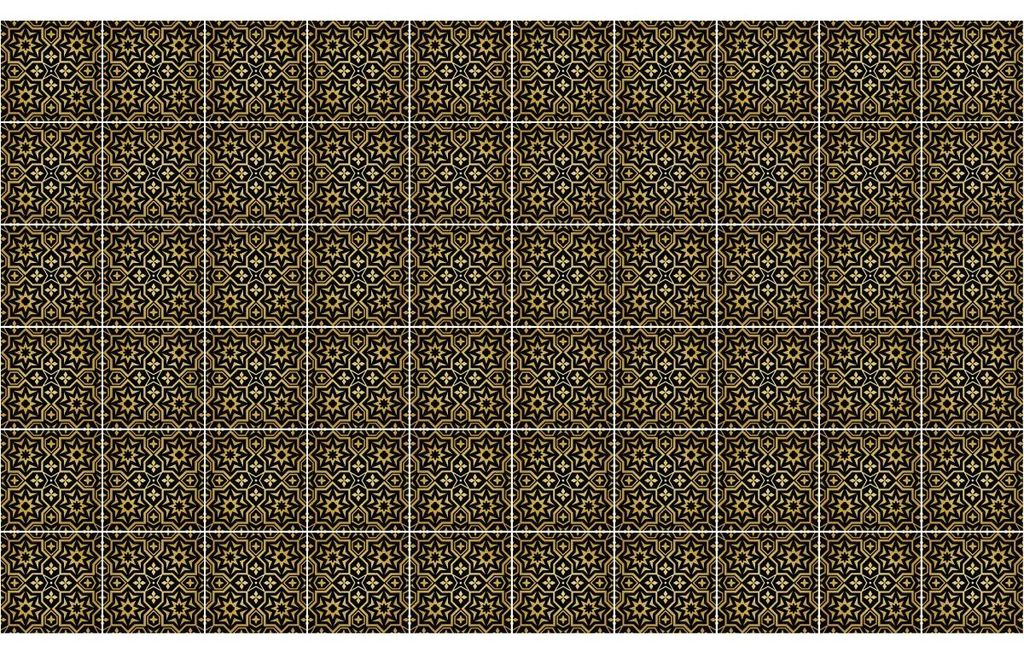 Selbstklebende Wandfliesenaufkleber für Küche und Bad – 60 sichere Aufkleber im orientalischen Zementfliesen-Design – 60 Aufkleber 10 x 10 cm