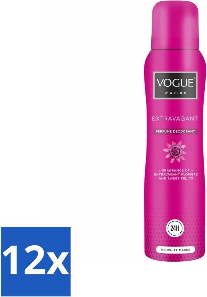 Vogue Women - Extravagant - Parfüm Deodorant - 150 ml - Vorteilspack - 12 Stücke