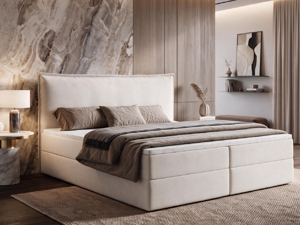 Boxspringbett 140x200 mit Bettkasten ARENO, Komplett-Set Produktbild 