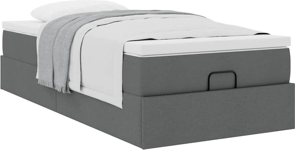 Maison Exclusive - Ottoman-Bett mit Matratze Dunkelgrau 80x200 cm Stoff