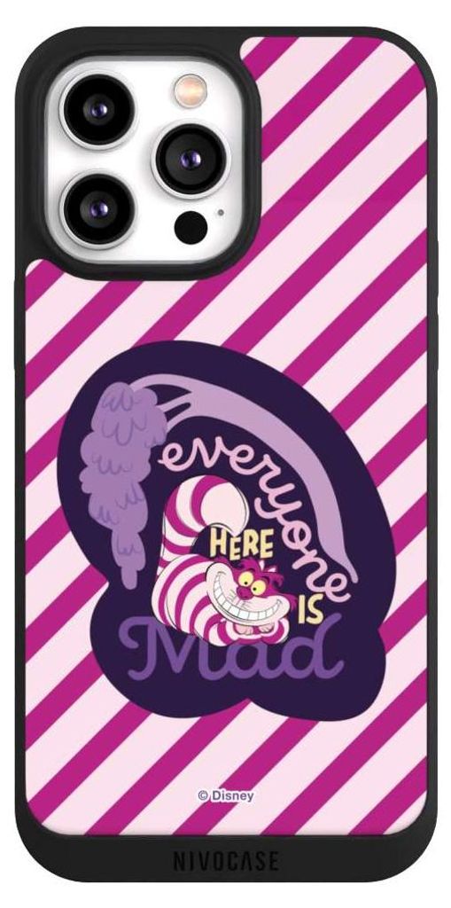 NIVOCASE Handyhülle für Apple iPhone 14 Pro Max Hülle NIVOpure Case Schwarz Alice im Wunderland Disney Grinsekatze