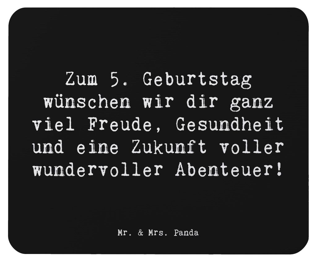 Mr. & Mrs. Panda Mauspad Spruch 5. Geburtstag Freude - Schwarz - Geschenk, mousematte, Mousepad, computer, Jubiläumswünsche, Alter, Geschenke fü...