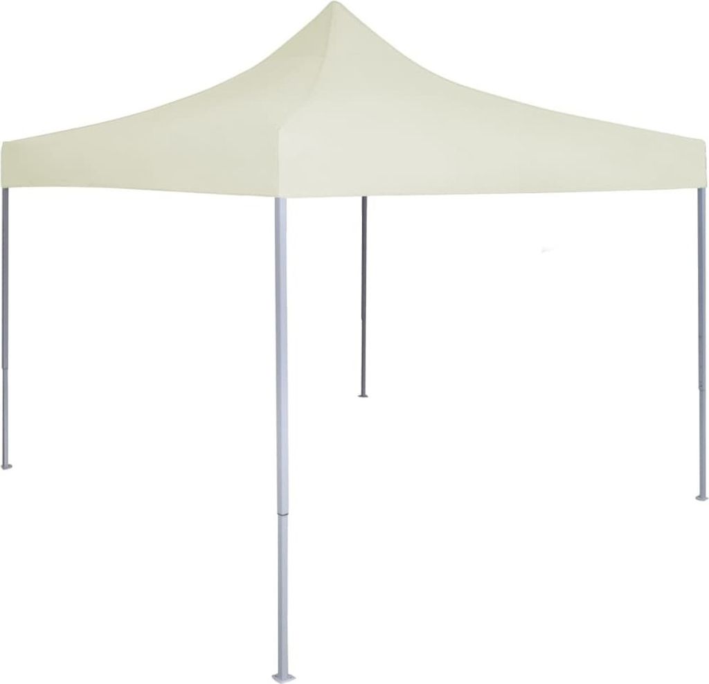Profi-Partyzelt Faltbar 2×2 m Stahl Creme