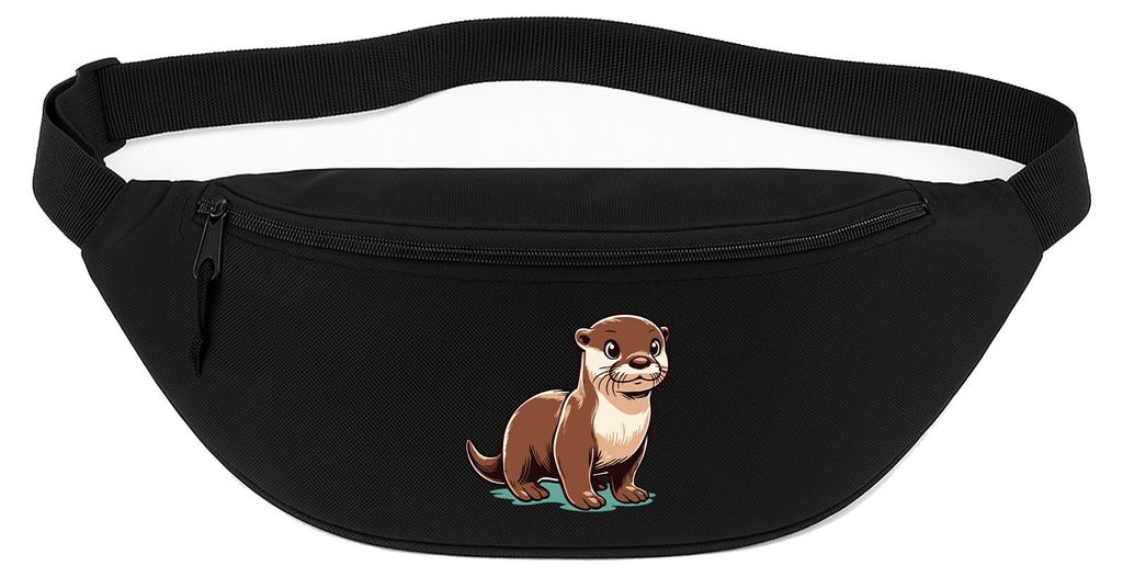 Huuraa Bauchtasche Otter Comic 2,5 Liter Black Polyester Crossbody Bag Geschenkidee