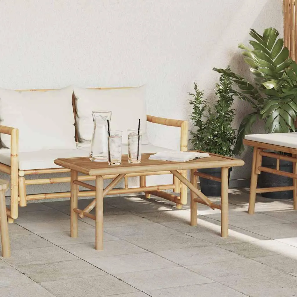 Table Basse en Bambou Marron 90 cm - Design Scandinave et Robuste - 2