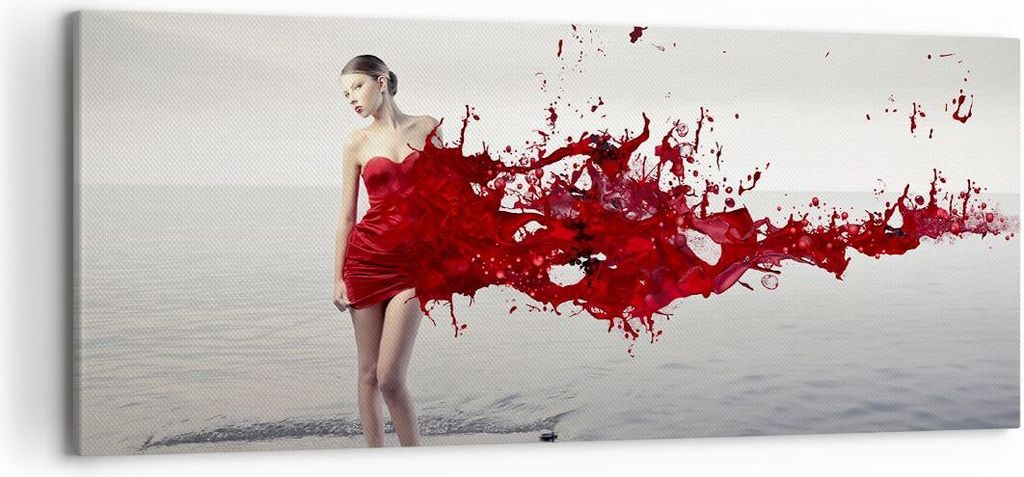 Bild auf Leinwand - Leinwandbild - Weiblich modell posieren nackt - 120x50cm - Wand Bild - Wanddeko - Leinwanddruck - Bilder - Kunstdruck - Wanddek...