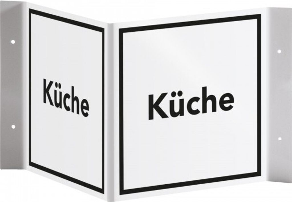 Dreifke Schild I Tür-Nasenschild Küche, Kunststoff, 150x150mm