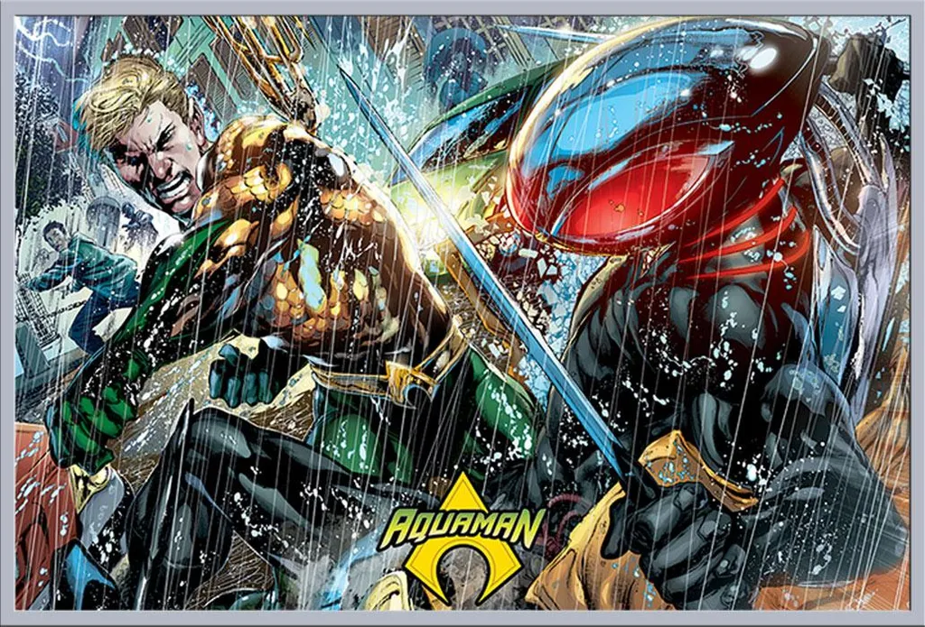 Poster Aquaman encadré prêt à poser vitre acrylique cadre Shinsuke