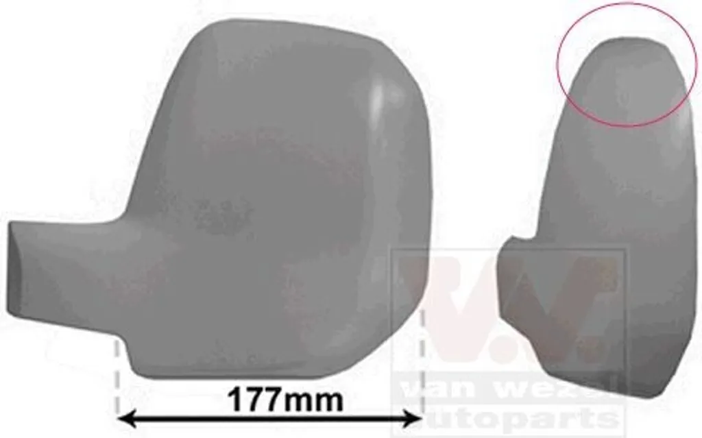 Coque de rétroviseur gauche VAN WEZEL 0905843 pour Peugeot Partner Tepee