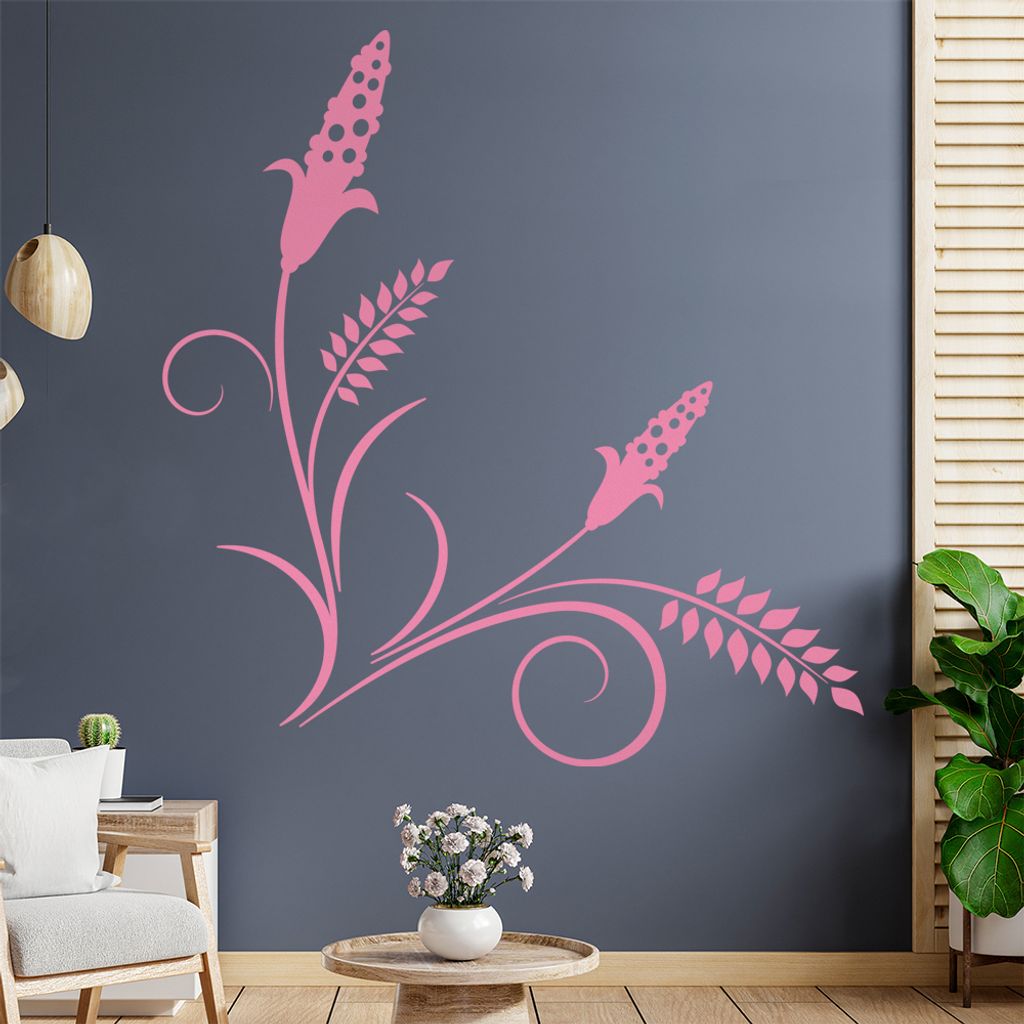 Blüten - Pflanze Wandtattoo in 6 Größen - Wandaufkleber Wall Sticker - Dekoration, Küche, Wohnzimmer, Schlafzimmer, Badezimmer