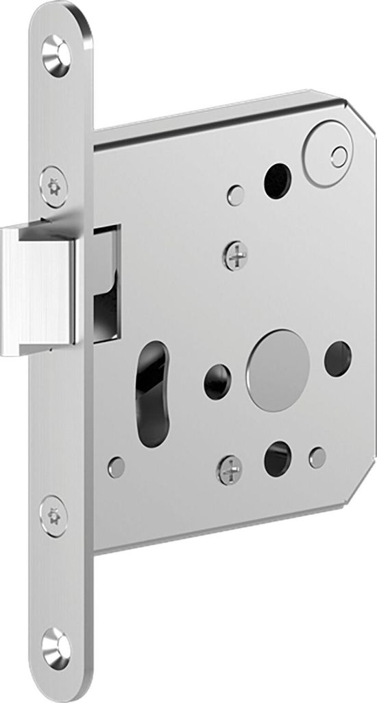 Eco Zusatzschloss Eco 198 links Edelstahl Stulp 24 mm, Dornmaß 65 mm, für Hauptschloss, Feuerschutztüren