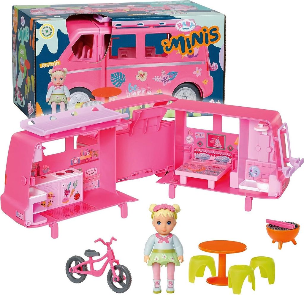 Zapf Creation 906095 - BABY born Minis - Camper con Jasmin Immagine del prodotto 