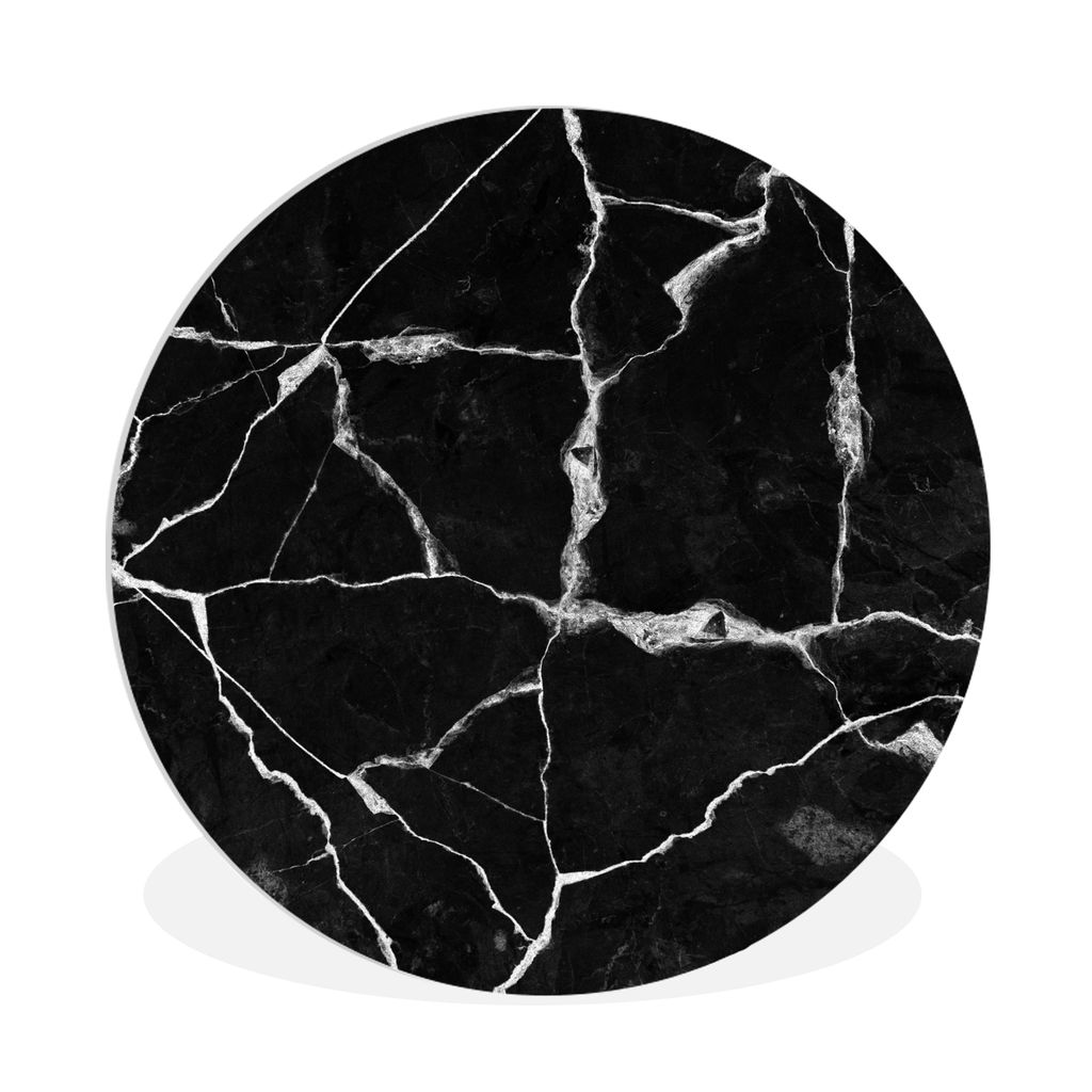MuchoWow Rundes Wandbild - Runde Bilder Marmor - Steine - Silber Ø 90 cm Kreis Wanddekoration Kunststoff - Wandkreis - Wandschmuck - Wand-Kreis ...
